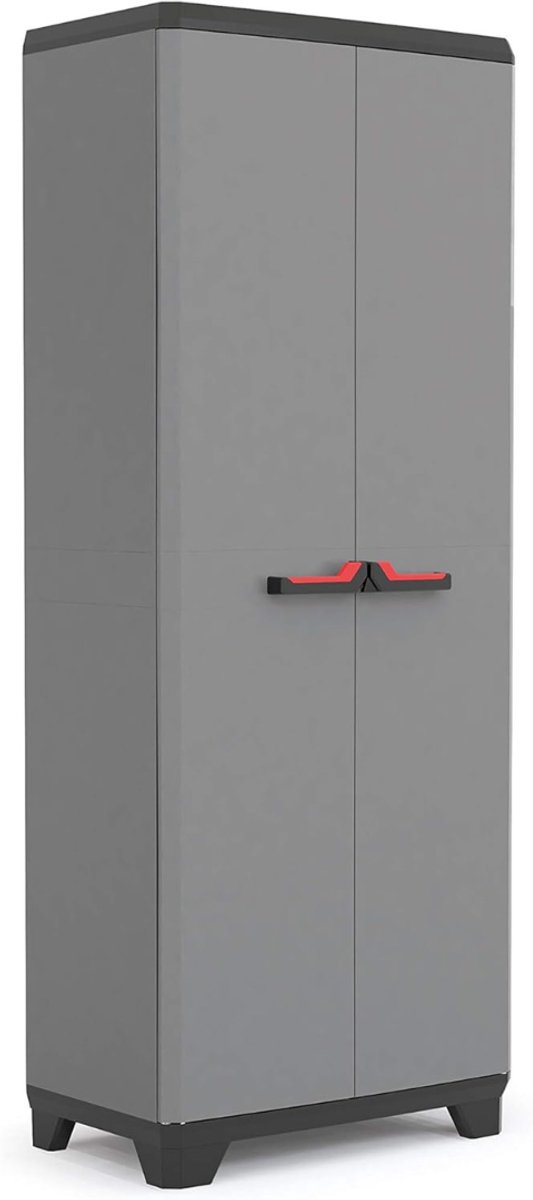 Levo® Tuinkast Kunststof - Tuinkast - Tuinkist - Grijs - 68cm x 39cm x 173cm