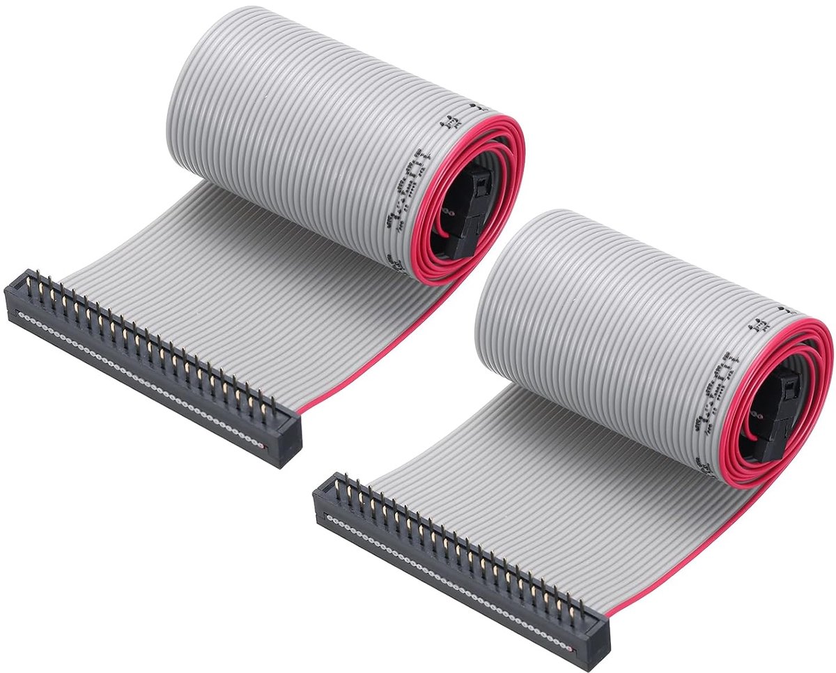 Platte lintkabel IDC met FC/FD-aansluiting type A 40 pins 2,54 mm lengte 0,5 m grijs 2 stuks