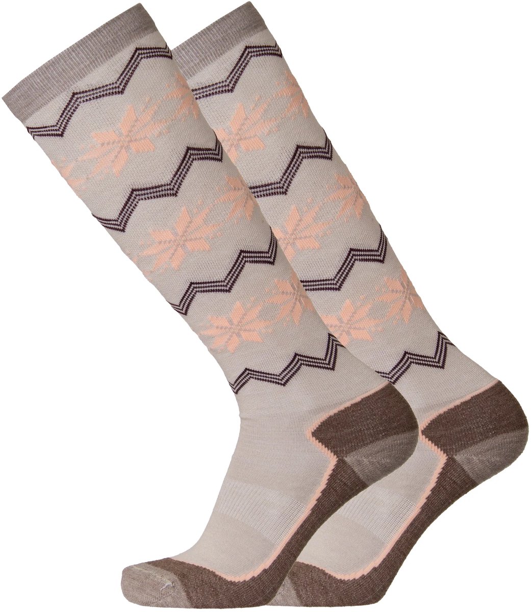 UphillSport 2-Pack Kota Merino Skisokken Dunne Schacht Drukregulerend Heren Dames – 35-38 9565 Beige