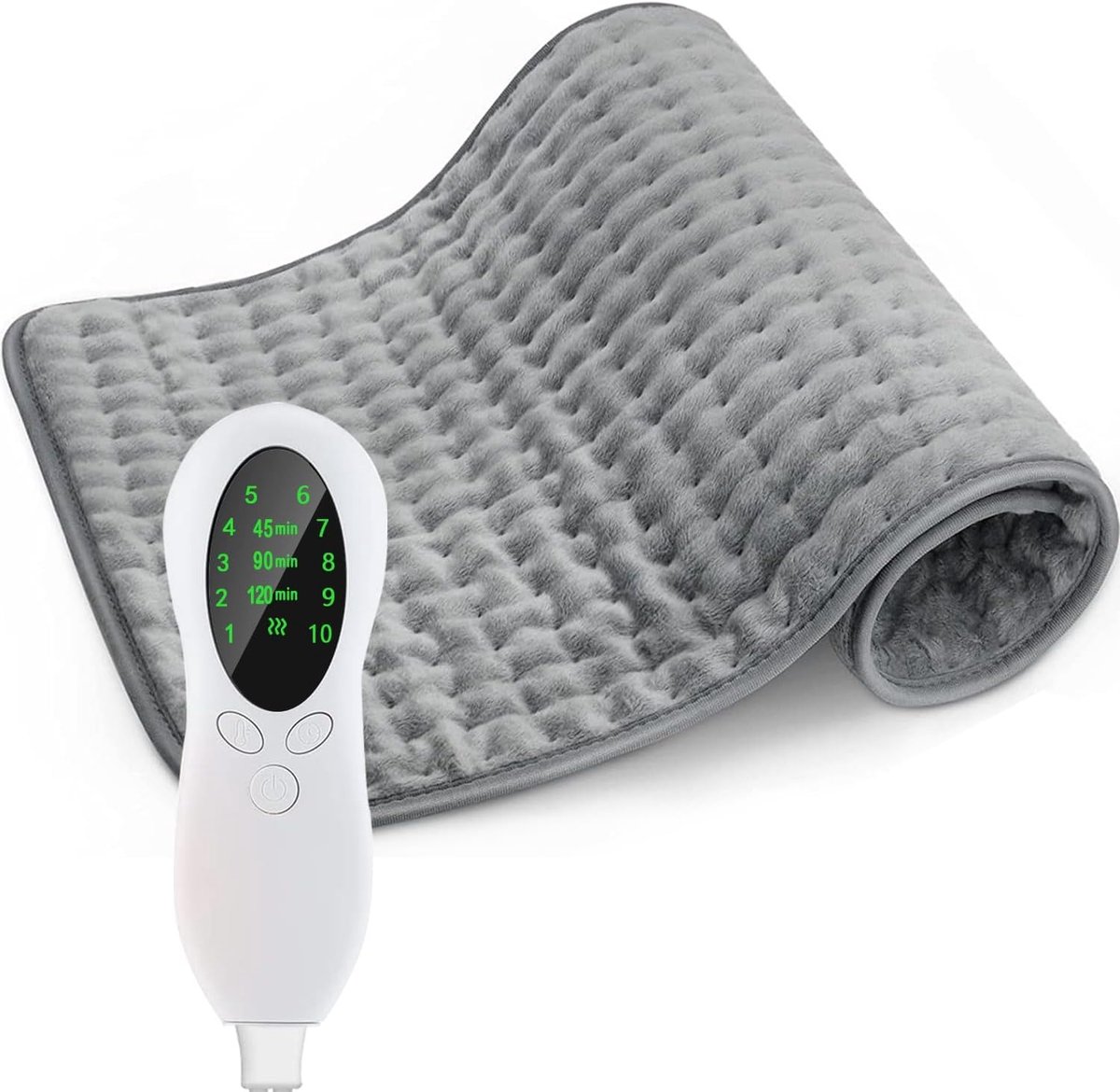 Elektrisch Verwarmingskussen (30 * 60), Instelbaar op 10 Temperatuurniveaus, Rug Verwarmingskussen, Met Timer Functie voor het Verwarmen van de Nek, Rug en Schouders