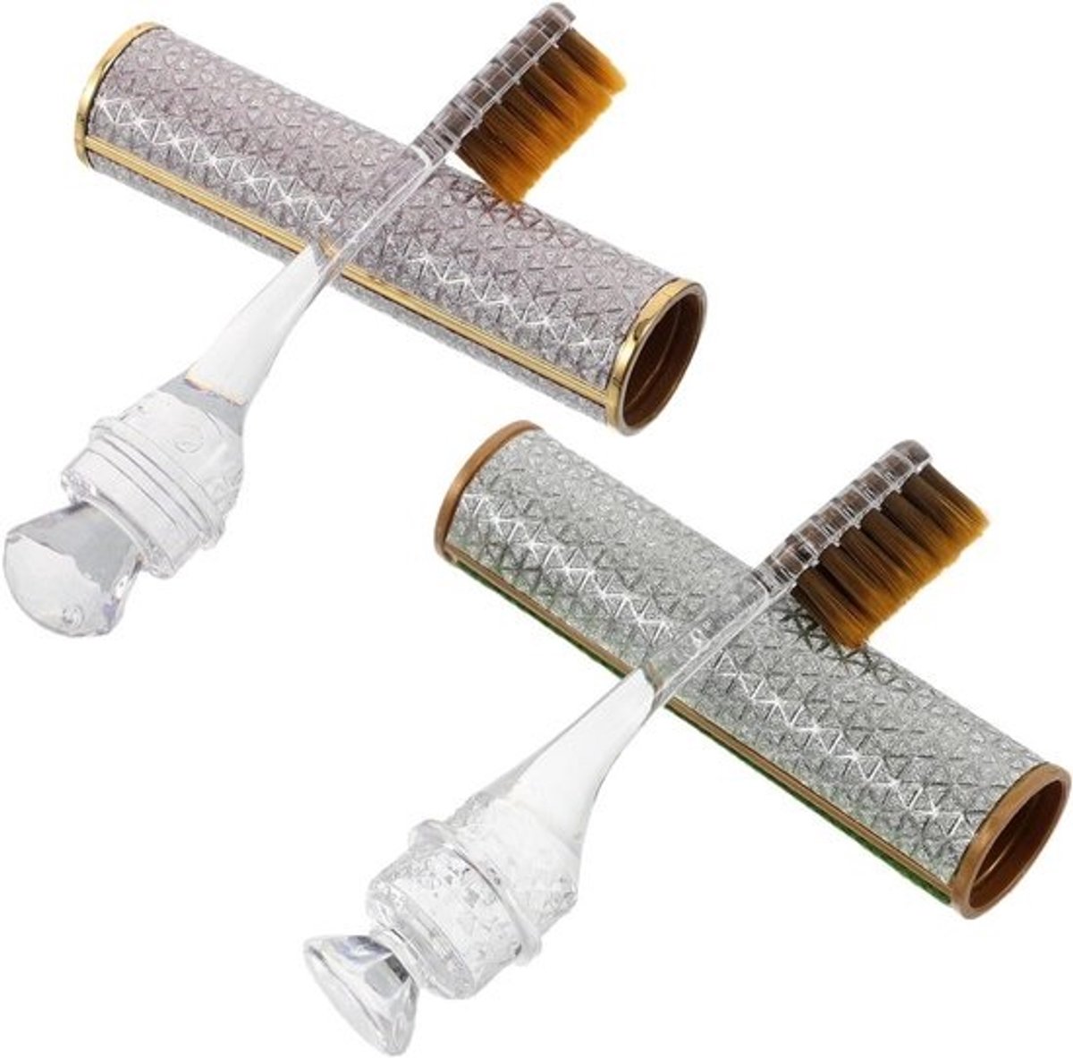Reistandenborstel Set - Opvouwbare Tandenborstels - Hygiënisch Onderweg - Met Luxe Koffer - 2 Stuks - Diverse Kleuren