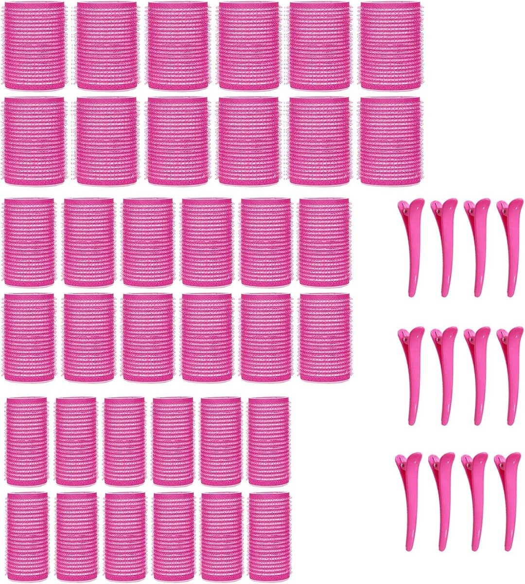 48-delige set haarrollers met clips - zelfklevende jumbo haarrollers zonder hitte voor langdurige krullen - ideaal voor lang, medium en kort haar styling