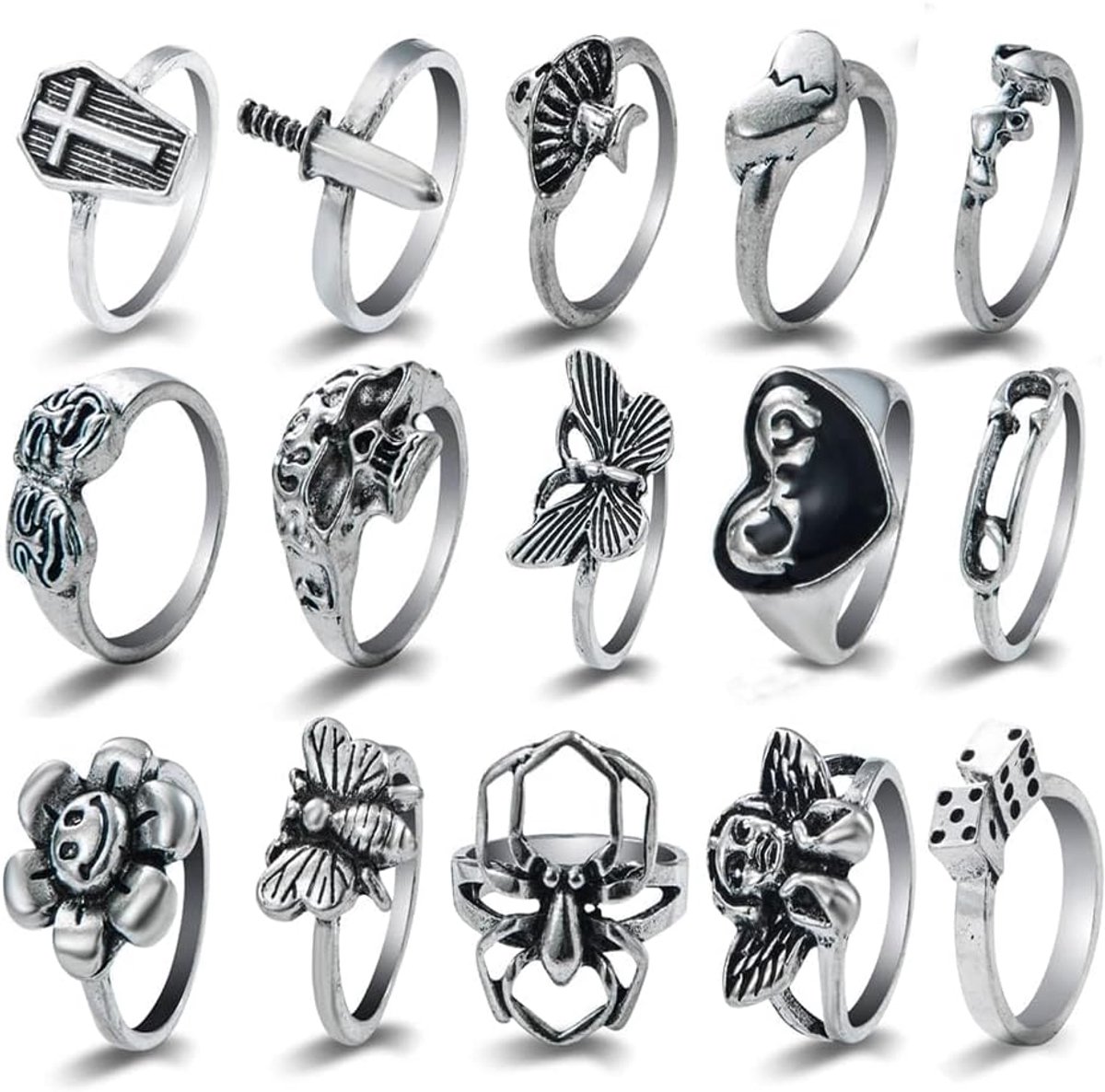 Ringen Set Voor Dames Vintage Open Verstelbare Vingerringen Ringenset Boho Statement Ringen Stackable Sieraden Finger Rings Mode Accessoires