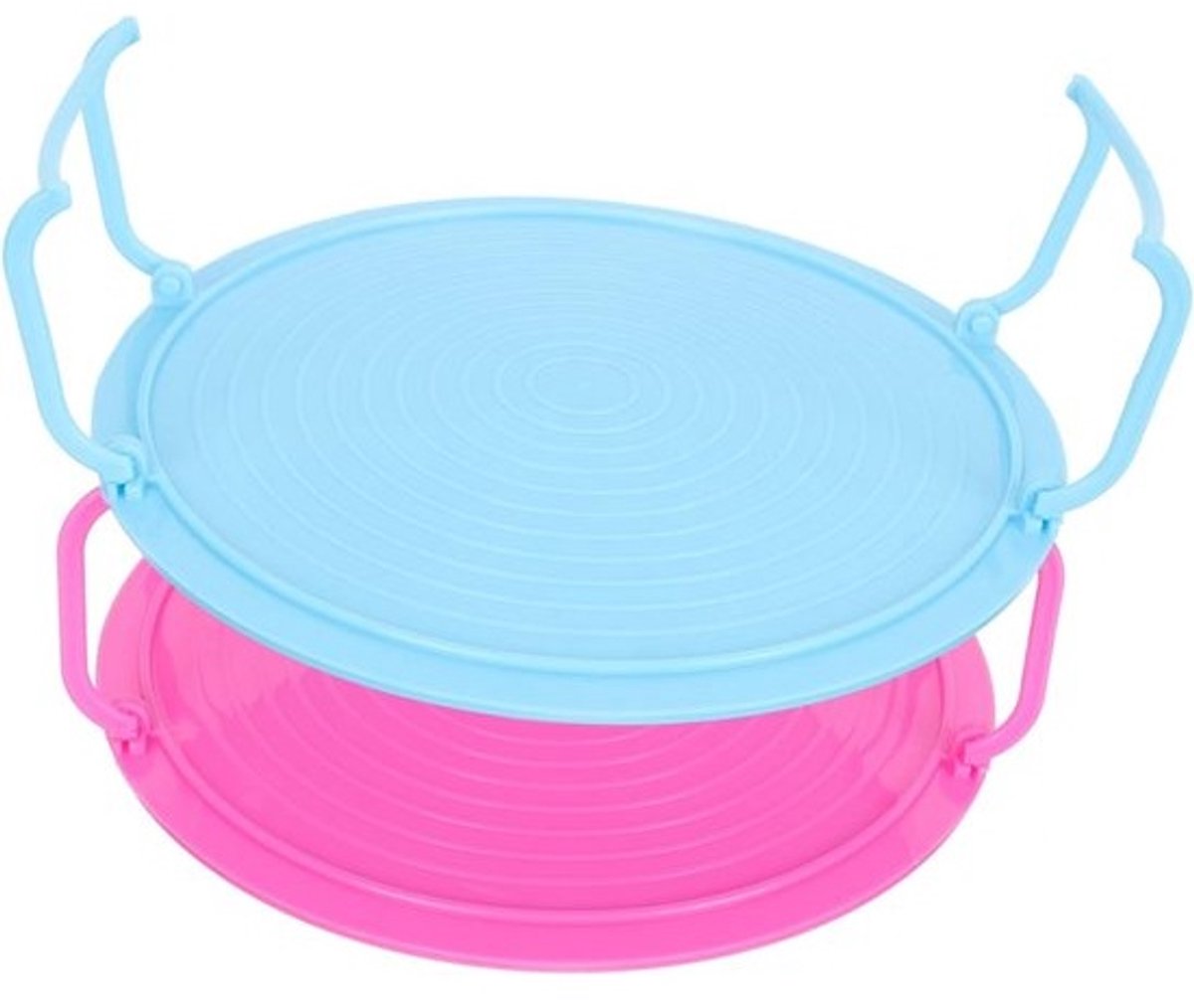 Stoomrek Set - Magnetron Accessoires - Gezond Koken - Hittebestendig PP Materiaal - 23.5x23.5x8.3CM - Blauw Roze