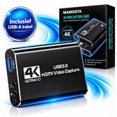 Mamosta® Capture Card 4K HDMI - USB-A 3.0 - Video Game Streamen & Opnemen - Geschikt Voor PC, Mac, PS4, PS5, Nintendo Switch, Xbox & Playstation