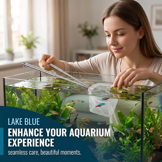 3 stuks aquarium garnalennet telescopisch roestvrij staal handvat fijnmazig mini schepnet wit — afbeelding 2