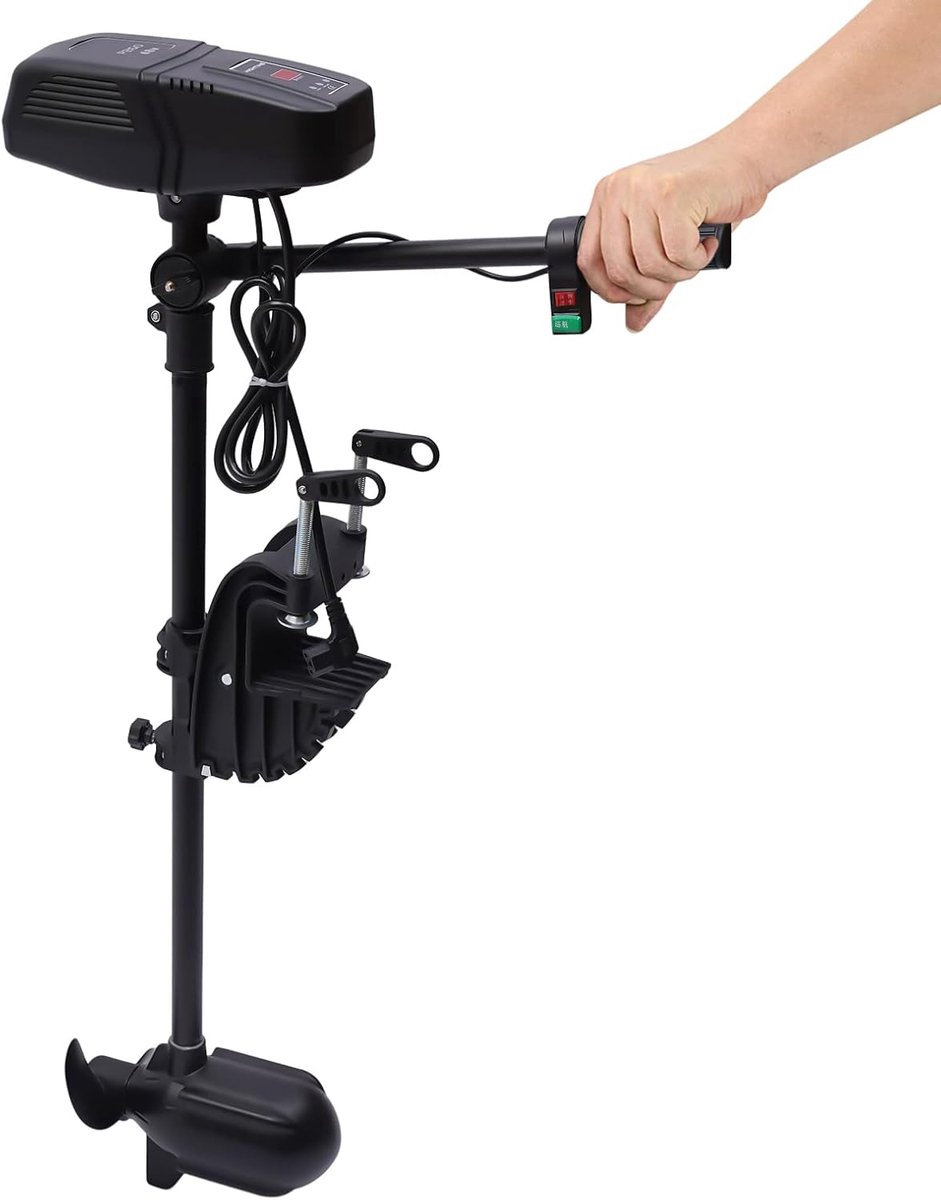 Motor, 260 lbs stuwkracht, bootmotor, 48 V, buitenboordmotor, buitenboordmotor, 2300 tpm, 1400 W, in hoogte verstelbaar, 360 graden kantelbaar, voor opblaasbare boten, ijzeren boten