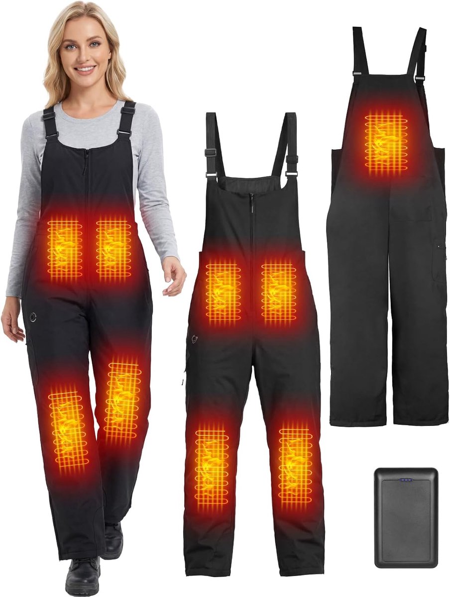 Ski overall voor Dames 7,4V 16000mAh Accu met Display & Carbon Directe Verwarming 5 Verwarmingszones & 3 Temperatuurniveaus Ideaal voor Ski Winterwerk en Outdoor invernale