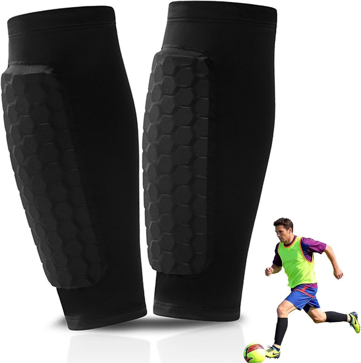 Scheenbeschermers voor kinderen, voetbal, kinderscheenbeschermers met honingraatpads, scheenbeschermers voor sport, scheenbeschermers voor fietsen, bergbeklimmen, skiën