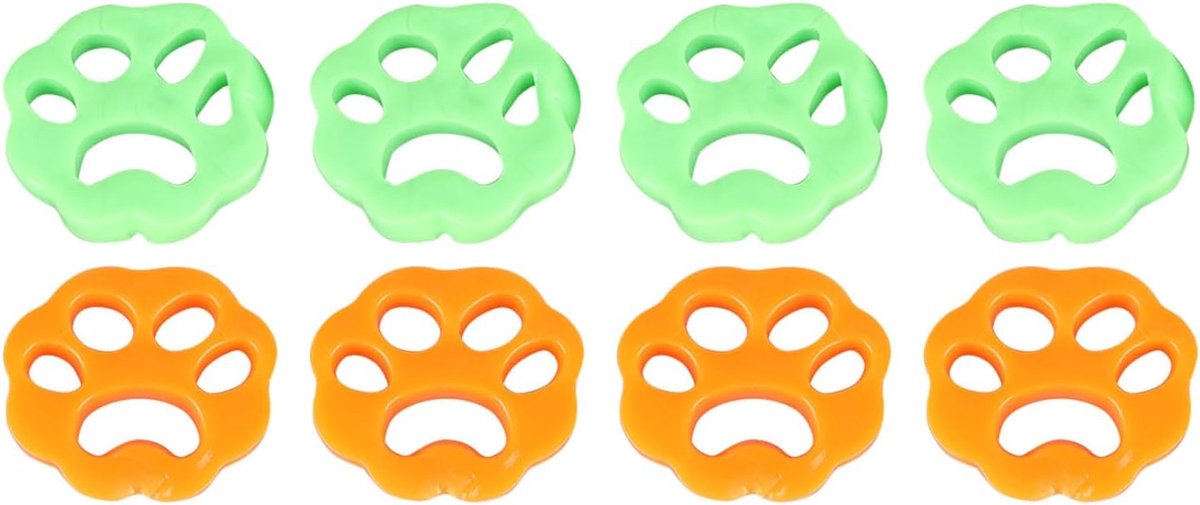 8 Stks Wasmachine Lint Catcher 4 Oranje 4 Groene Bloemvorm Wasmachine Wasserij Pet Hair Remover