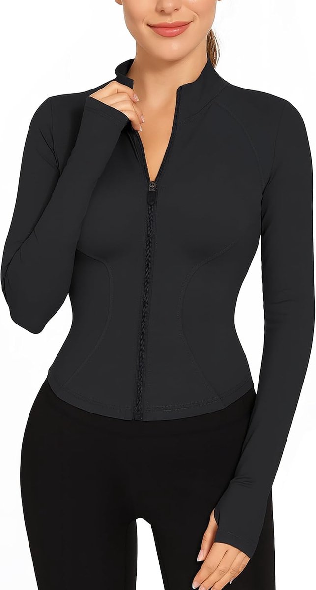 Sportjas voor Vrouwen Dames Sportjas Hardloopjas Sportkleding Trainingsjas Dames Outdoor Jas Sporttop Vrouwen Zwart Wit