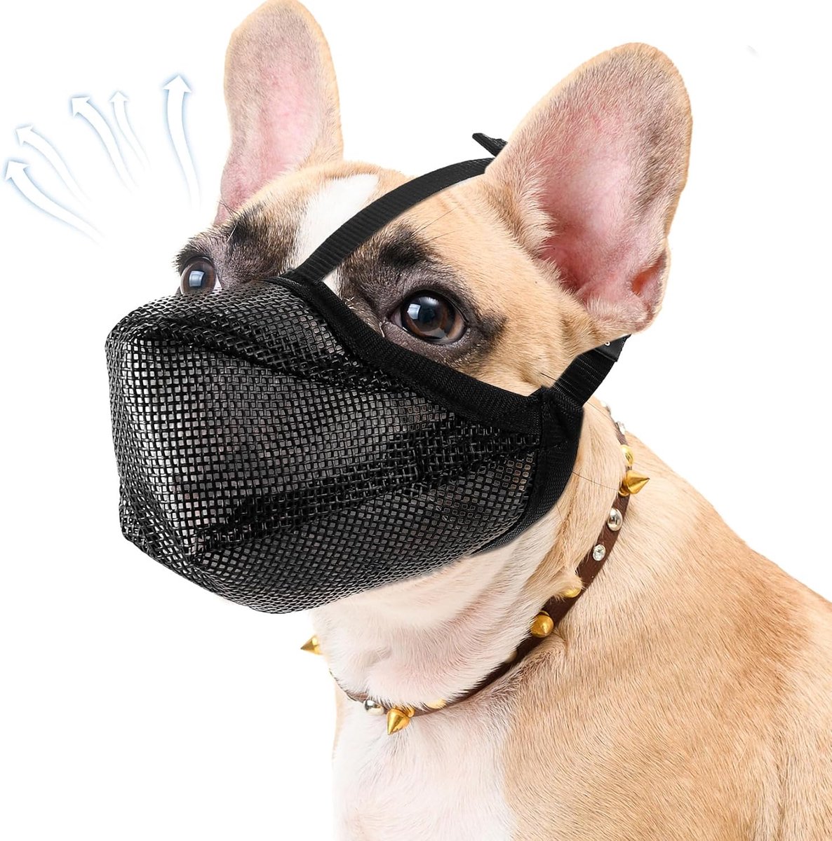 Muilkorf voor grote honden, verstelbaar ademend huisdiermasker, muilkorf voor kleine honden met klittenbandsluiting, voor kleine, middelgrote en grote hondentraining (S) (S)