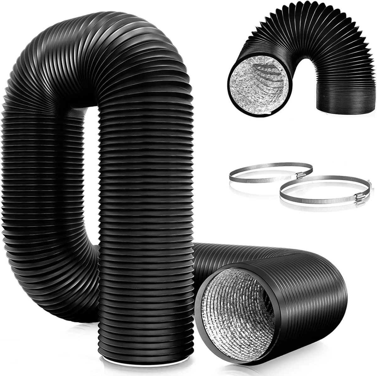 Pvc-afvoerslang, 120 mm, ventilatieslang voor mobiele airconditioning, droger, afvoerventilator, afzuigkap, ventilatiesysteem.