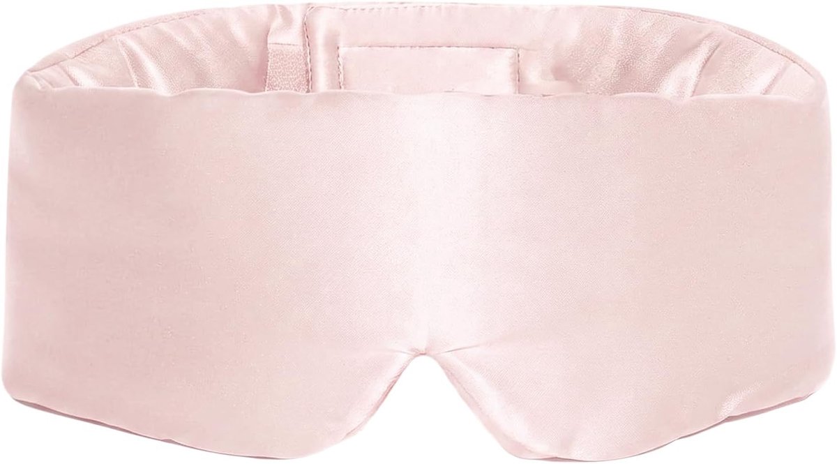 Slaapmasker met Verduistering, Verstelbare Band, 100% Moerbeizijde Oogmasker, Ademend Zuivere Zijde, Roze