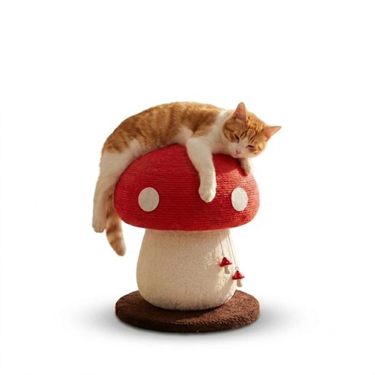 Gudalio Krabpaal - Kattenspeelgoed - Klimtoren - Interactief - Uniek Paddestoelontwerp - Sisal - Paddenstoel - 28 x 28 x 34 cm - Rood