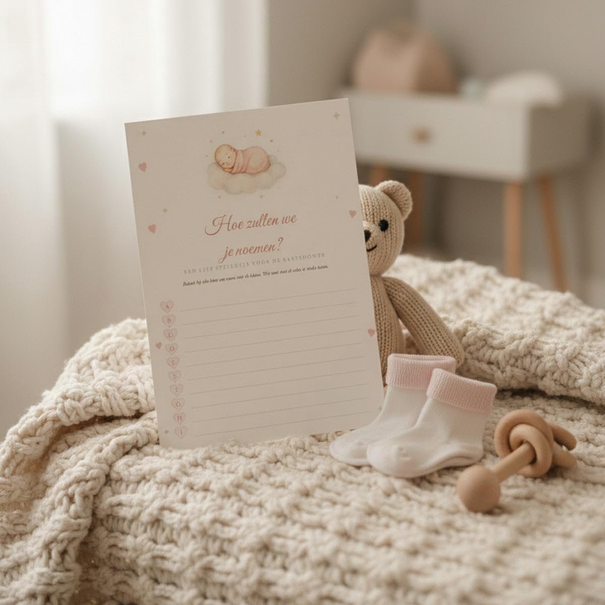 spel babynamen bedenken bij elke letter 20 kaarten | A5
