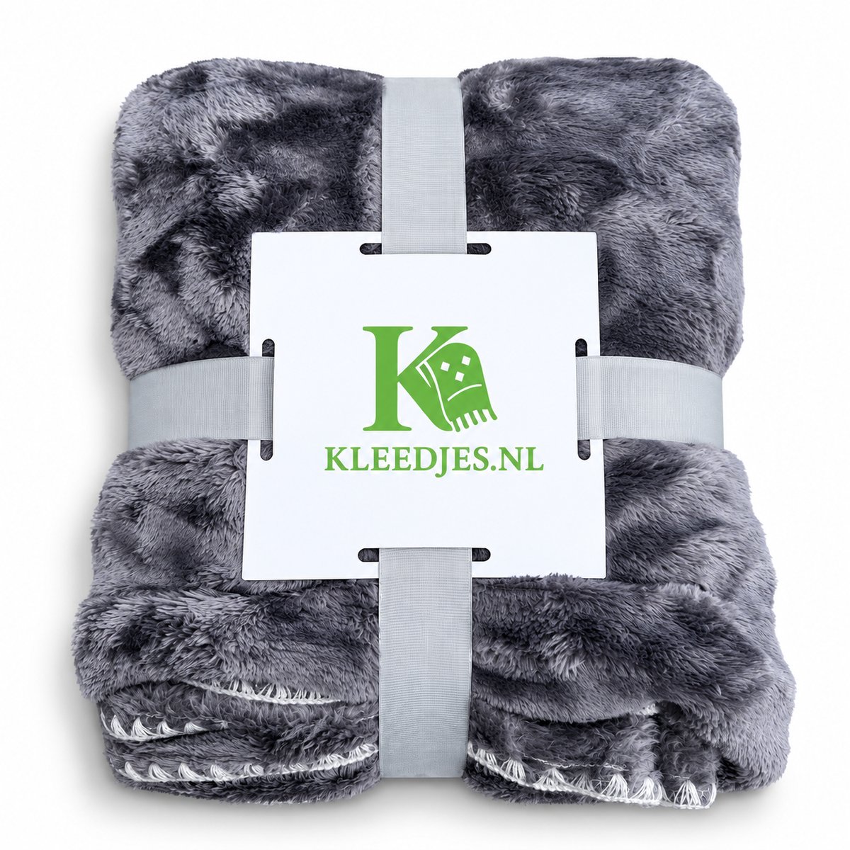 Kleedjes.nl Bubbel fleece deken 150x200 cm – Extra zacht & warm – Plaid voor bank en bed – Donkergrijs