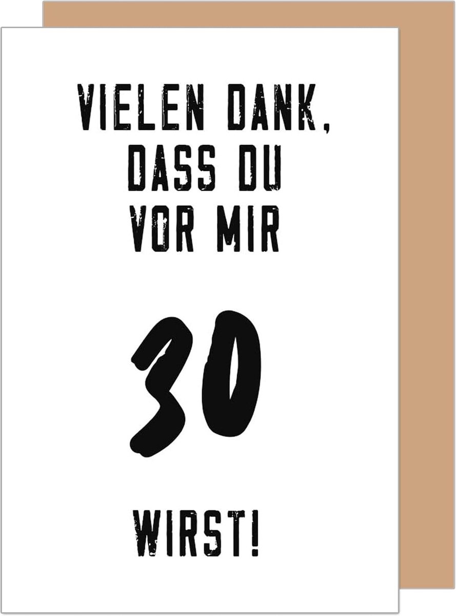 Seidel Premium wenskaart voor de 30e verjaardag met envelop. Verjaardagskaart kaart met spreuk voor man vrouw vriend vriendin grappige humor (G3811 SW025)