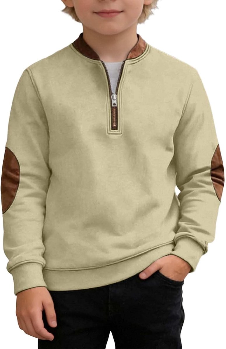 Kleurrijke trui voor jongens, lange mouwen, ronde hals, casual en warme wintertop voor kinderen en jongeren