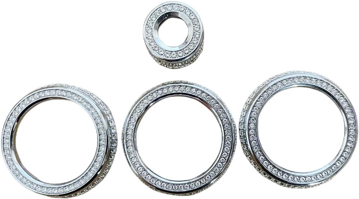 Interieur Trim Bling Accessoires geschikt voor Land Rover Range Rover Auto modificatie Accessoires Wijziging Vrouwen Strass Crystal Decals Accessoires Air conditioning knob decoration cover 4pcs/set ZILVER