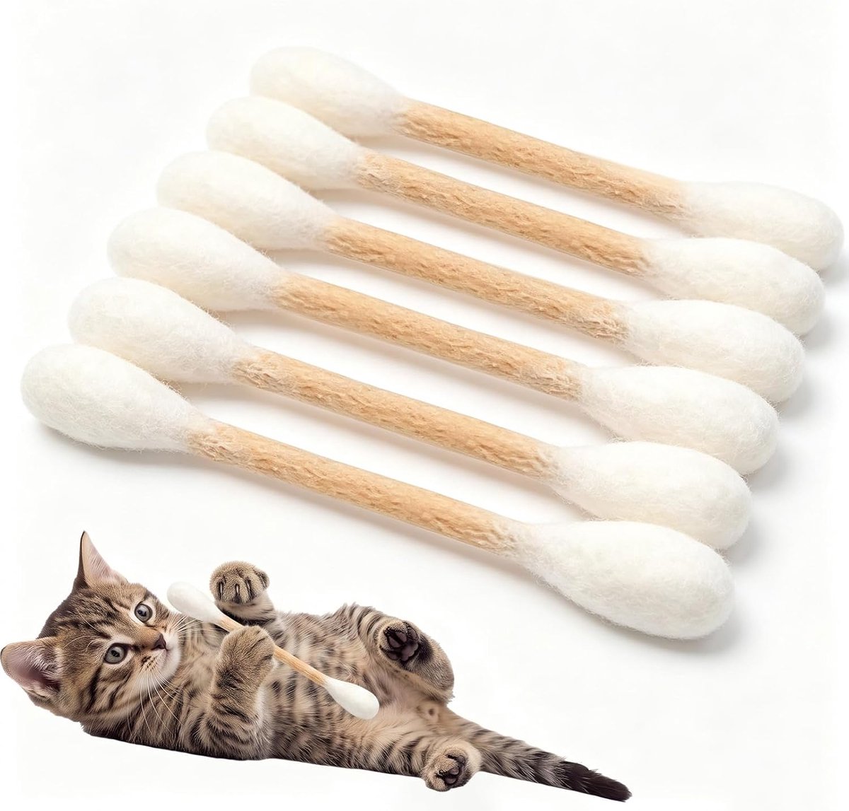 Kattenspeelgoed met kattenkruid – 6 stuks enorme duurzame kauwtouwen & tandartsen bijttouwen voor grote kittens, interactief kattenvoetbalspeelgoed