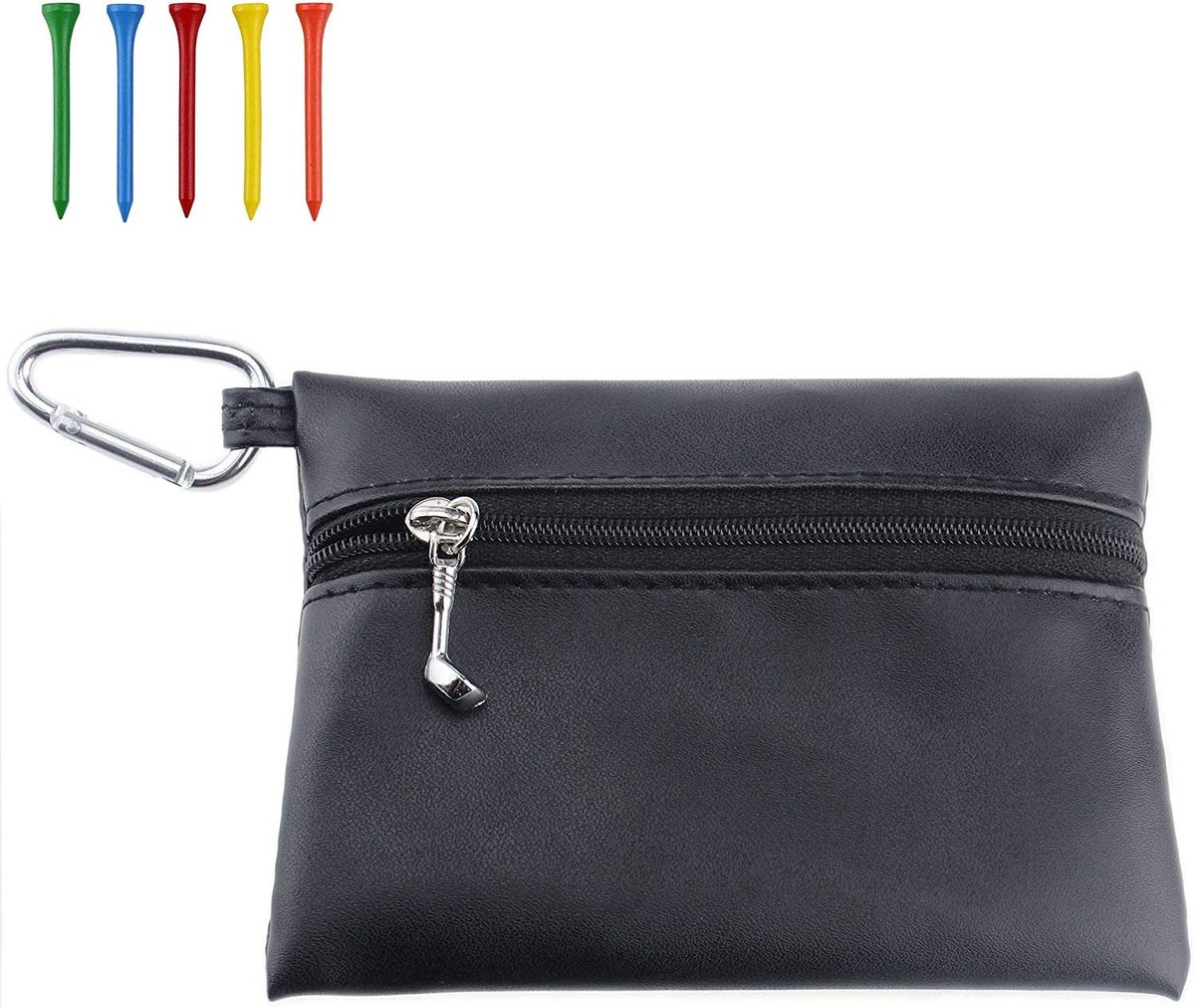 Golf Tees Tas Ballen Houder Pouch Bag Rits Met Metalen Haak Kleine Gift tas