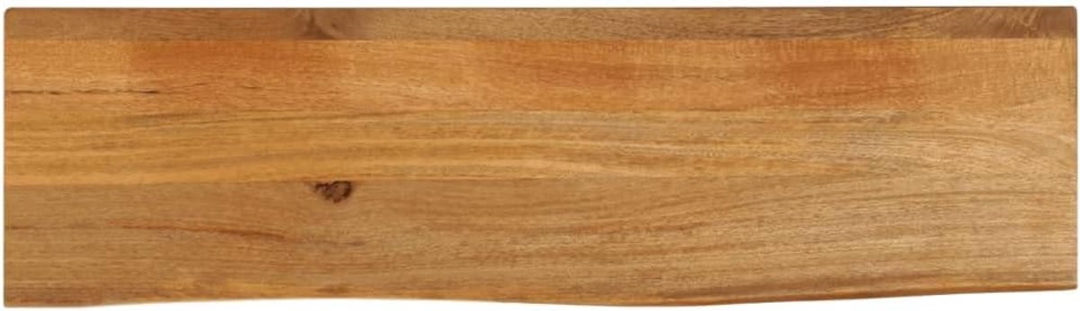 Tafelblad met boomrand, eettafelblad, houten tafelblad, vervangende plaat voor tafel, geschikt voor café, eetkamer, hotel, restaurant, 100 x 30 x 3,8 cm, massief hout, mango