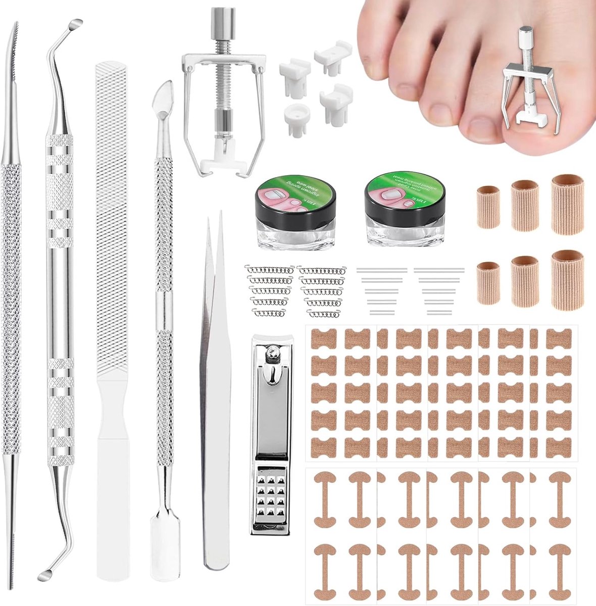 Dailygoods- Teennagelcorrectie Set - Correctiepatch - Voetverzorging - Nageltang - Ingrowende Teennagels - Professioneel Product - Voetverzorgingsset
