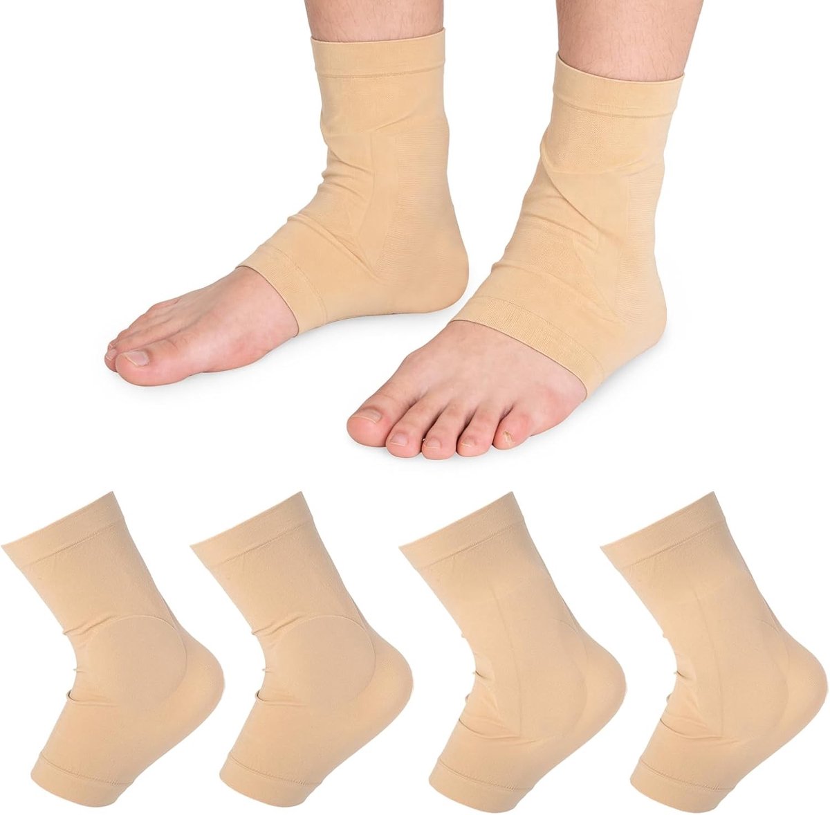 Enkelbeschermingssokken met Gelpad - Zwart - Maat M - Ademend en Ondersteunend voor Enkels en Hielen