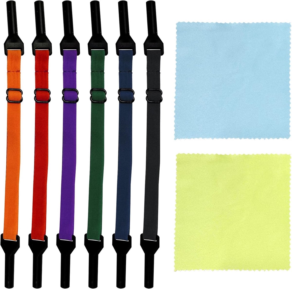 Dailygoods- Brillenkoord 6 stuks - Verstelbare Riem - Antislip - Lichtgewicht - Zachte Siliconen Oorlus - Waterdicht - Brillenriem