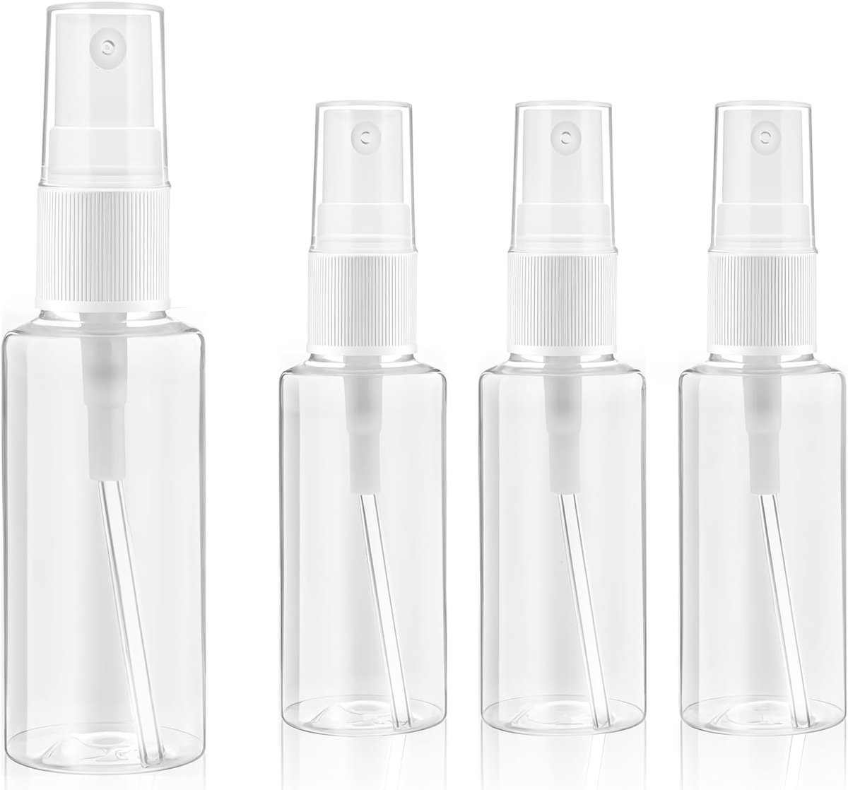 Dailygoods- Spuitfles 30 ml - Draagbare Knijpfles - Transparante Sprayflacon - Navulbaar - 4 Stuks - Lekvrije Afdekking - Verstuiver