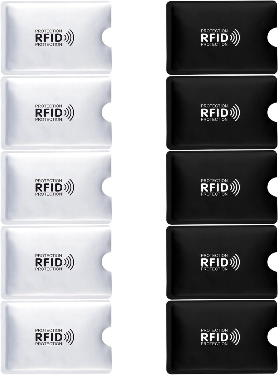 10 stuks creditcardblokken, RFID-bescherming, NFC-blocker, zilver, zwart, eenheidsmaat, modern