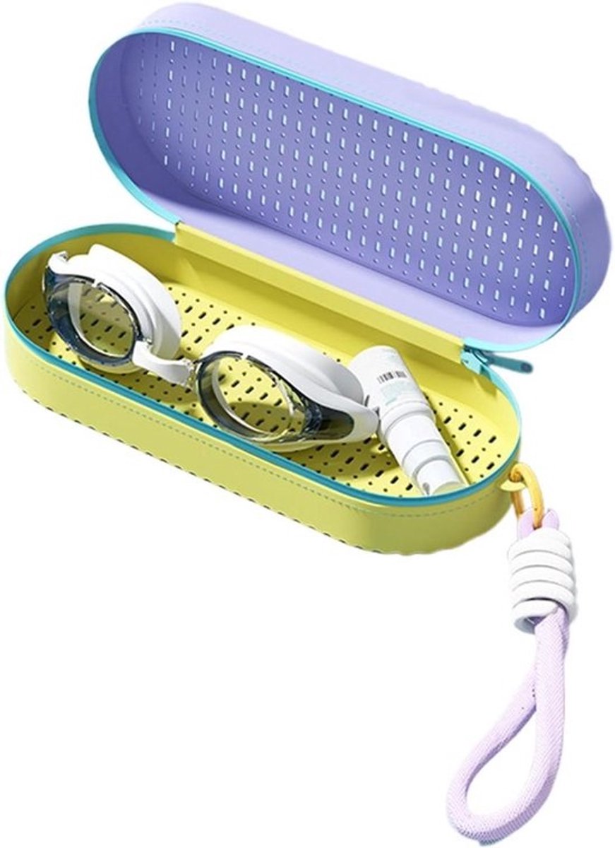 Brillendoos - Beschermhoes - Zwemmen - Ventilatie voor drogen - 20 cm - Blauw