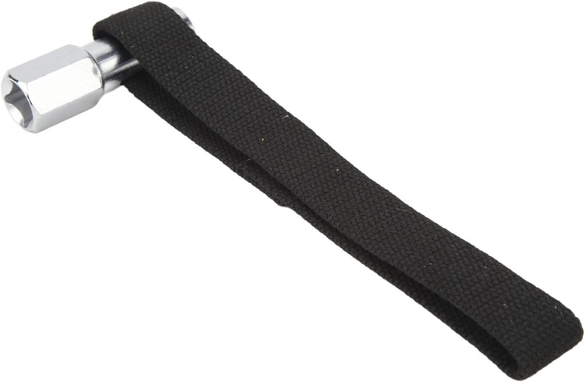 Dailygoods- Oliefilterbandsleutel Duurzaam Staal - Nylon Band - Geschikt voor Filters Onder 120 Mm - Aangedreven met Ratelsleutel - Veelzijdige Toepas
