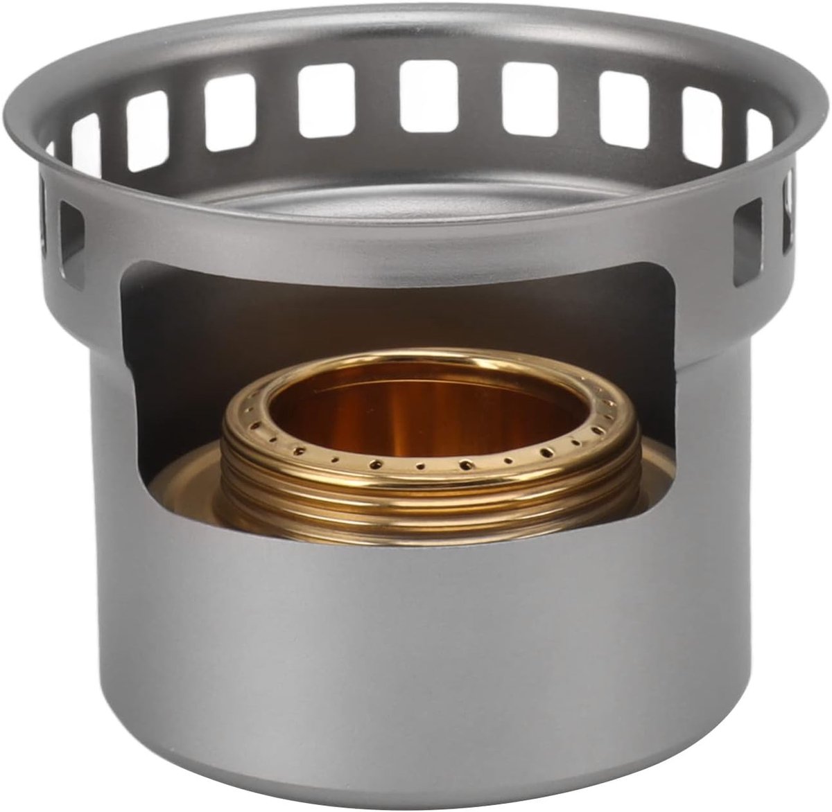 Dailygoods- Alcoholkachel Draagbaar - Mini Alcoholrugzakkachel - Aluminiumlegering/Koper - Campingkachel - Eenvoudig te Reinigen - Uitgebreid Handvat
