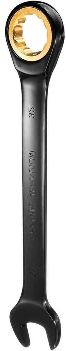 QUARKZMAN Ratelsleutel 32 mm metrische ringsleutel 72-tanden CR-V staal 12-punts vernikkelde combinatie ratelsleutel voor bevestigingselementen moer bouten