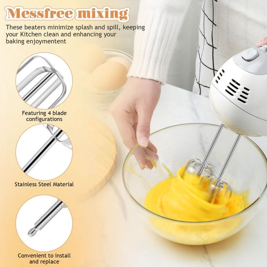 Roerstaafjes voor handmixer - roestvrij staal - universele reserveonderdelen - efficiënt mengen zonder spatten - ShopVlot — afbeelding 4