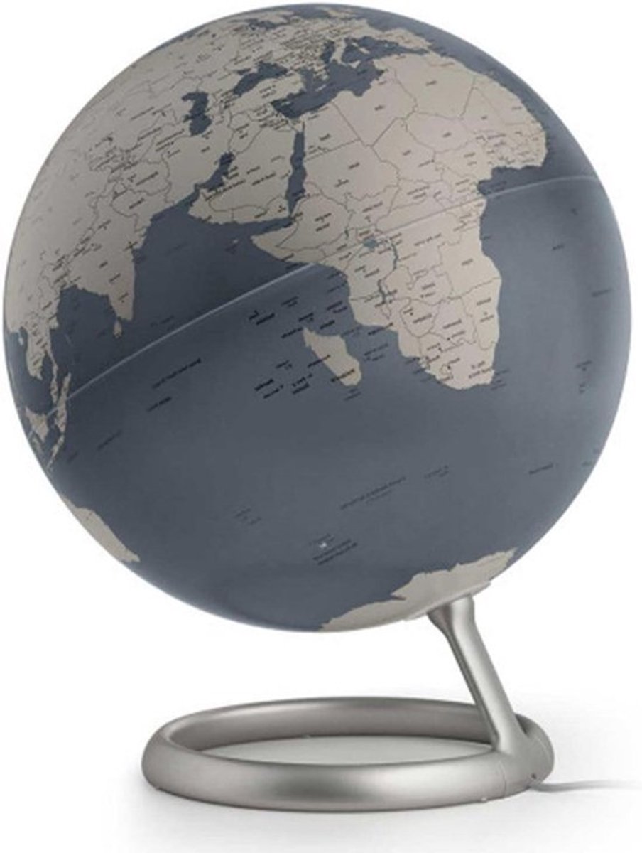 Wereldbol Lichtgevend - Globus Educatief - Decoratie Kantoor - Minimalistische Scandinavische Stijl - Ø 30 cm - Blauw