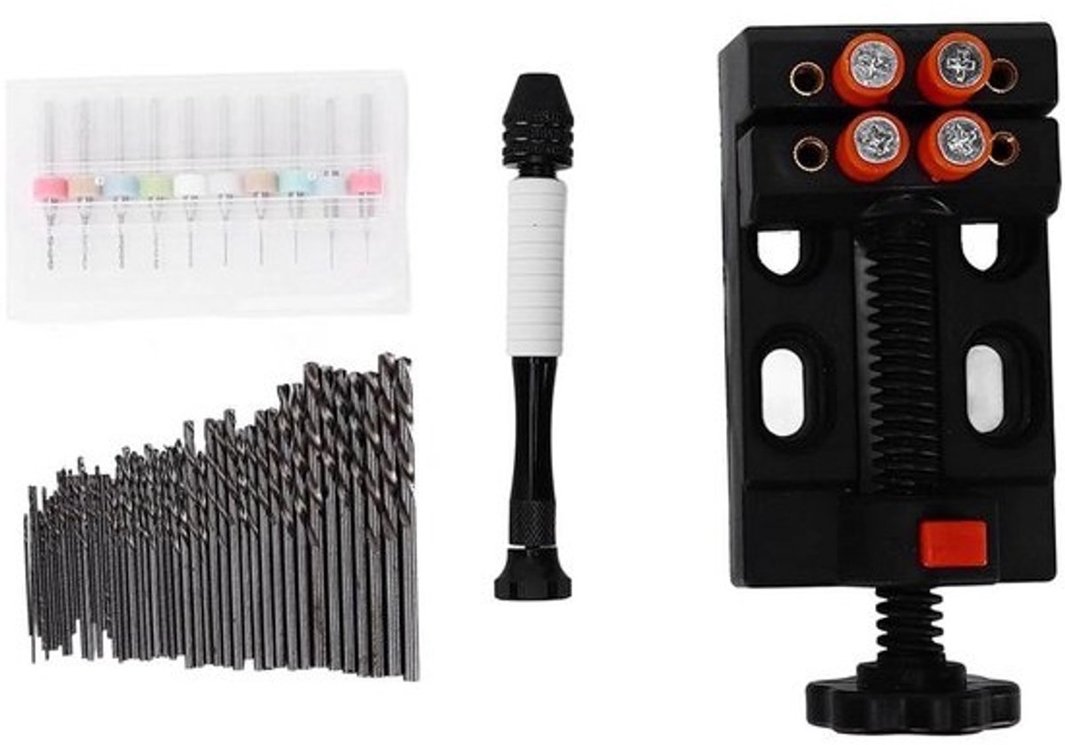 ViaGasaFamido 60-delige Mini-handboorgereedschapset, Accessoires van Hogesnelheidsstaal voor Het Maken van Sieraden, Harsgieten en Doe-het-zelf-projecten