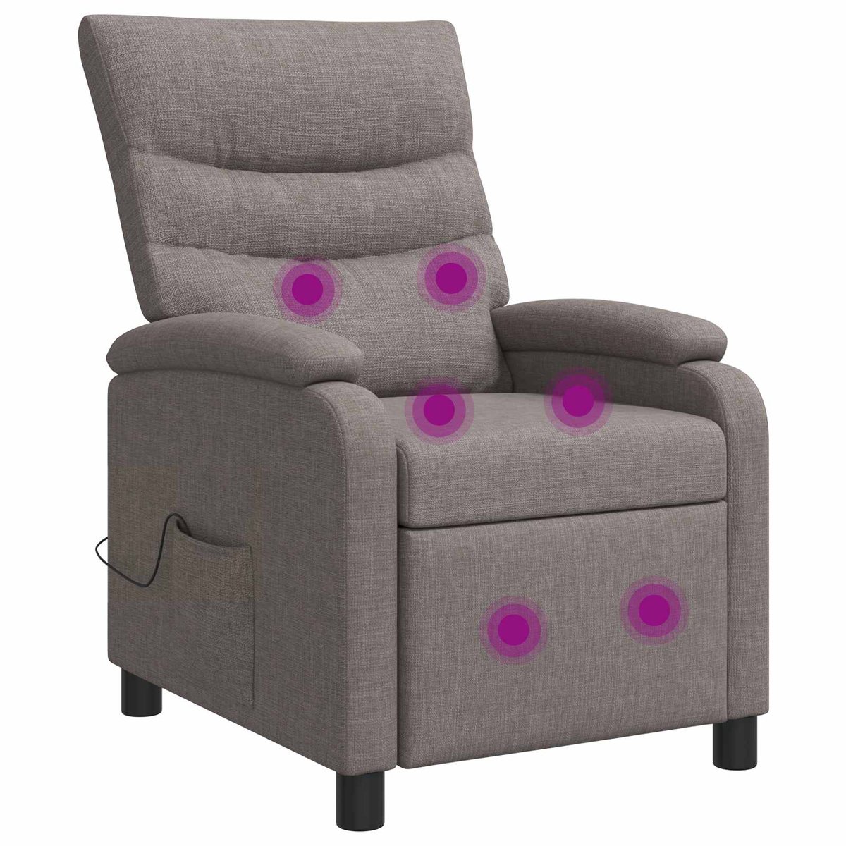 vidaXL Massage - Relaxstoel - Taupe - Stof