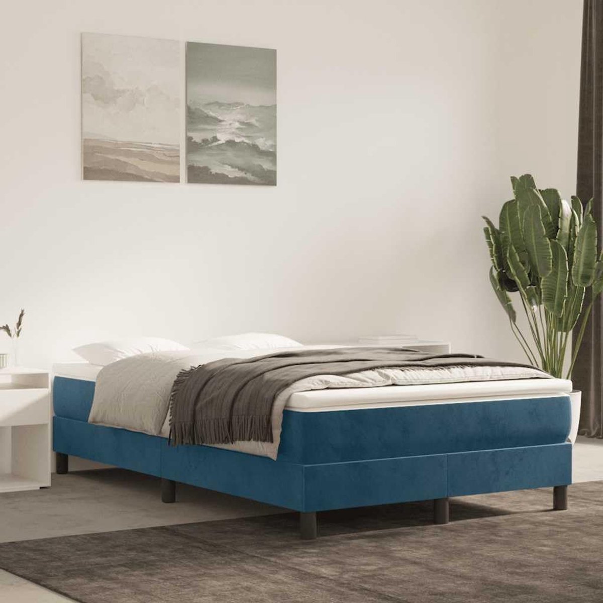 onderstel Stevige poten Multiplexlattenbodem Donkerblauw 120x200cm