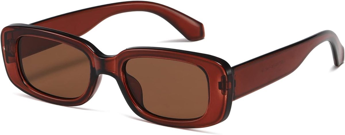 kimorn Rechthoekige zonnebril voor vrouwen mannen trendy retro mode bril jaren 90 vintage UV 400 bescherming vierkant frame K1200