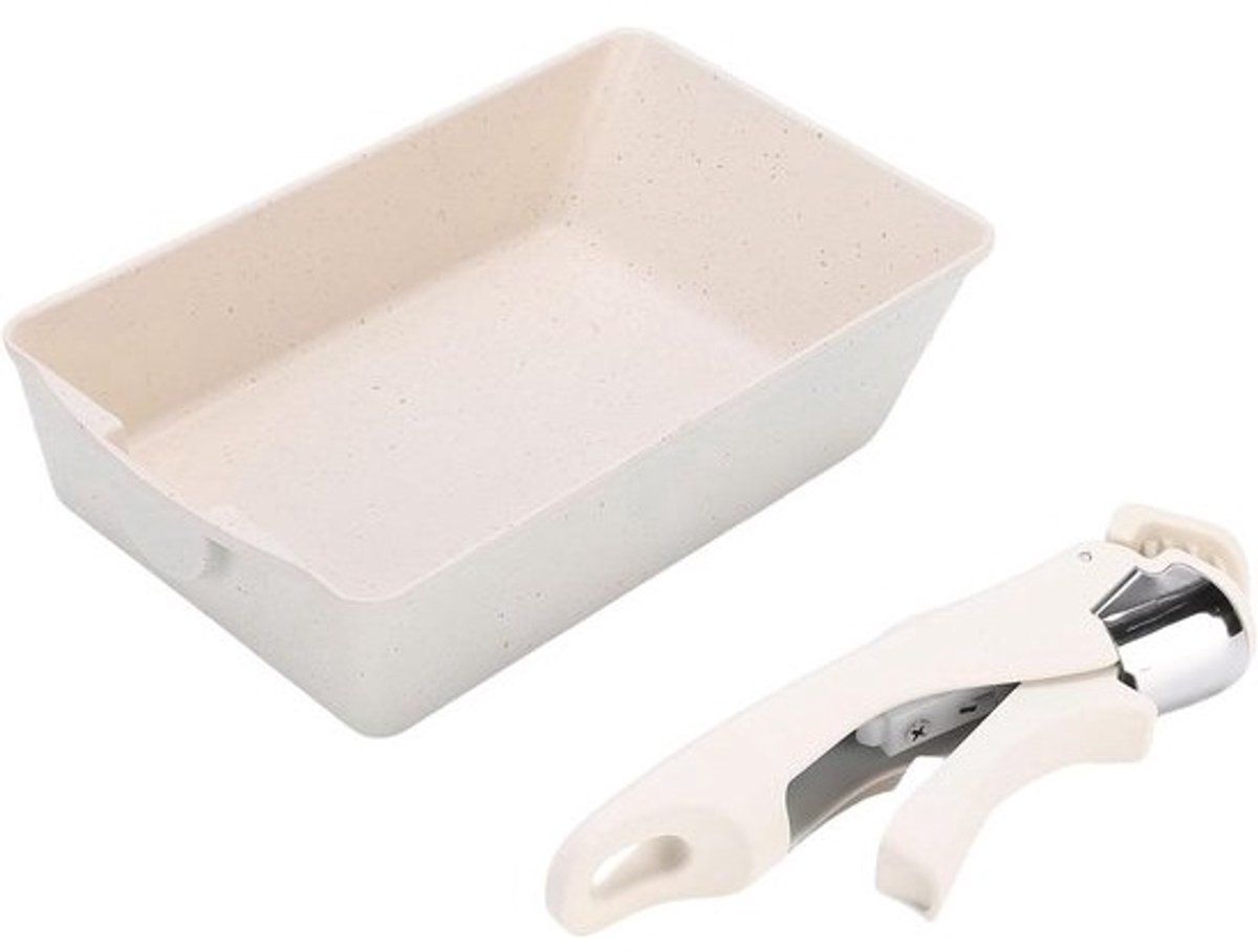 Tamagoyaki Pan - Omeletpan Koekenpan - Ontbijt Maken - Afneembare Handgreep - 14x22x5.5cm - Beige