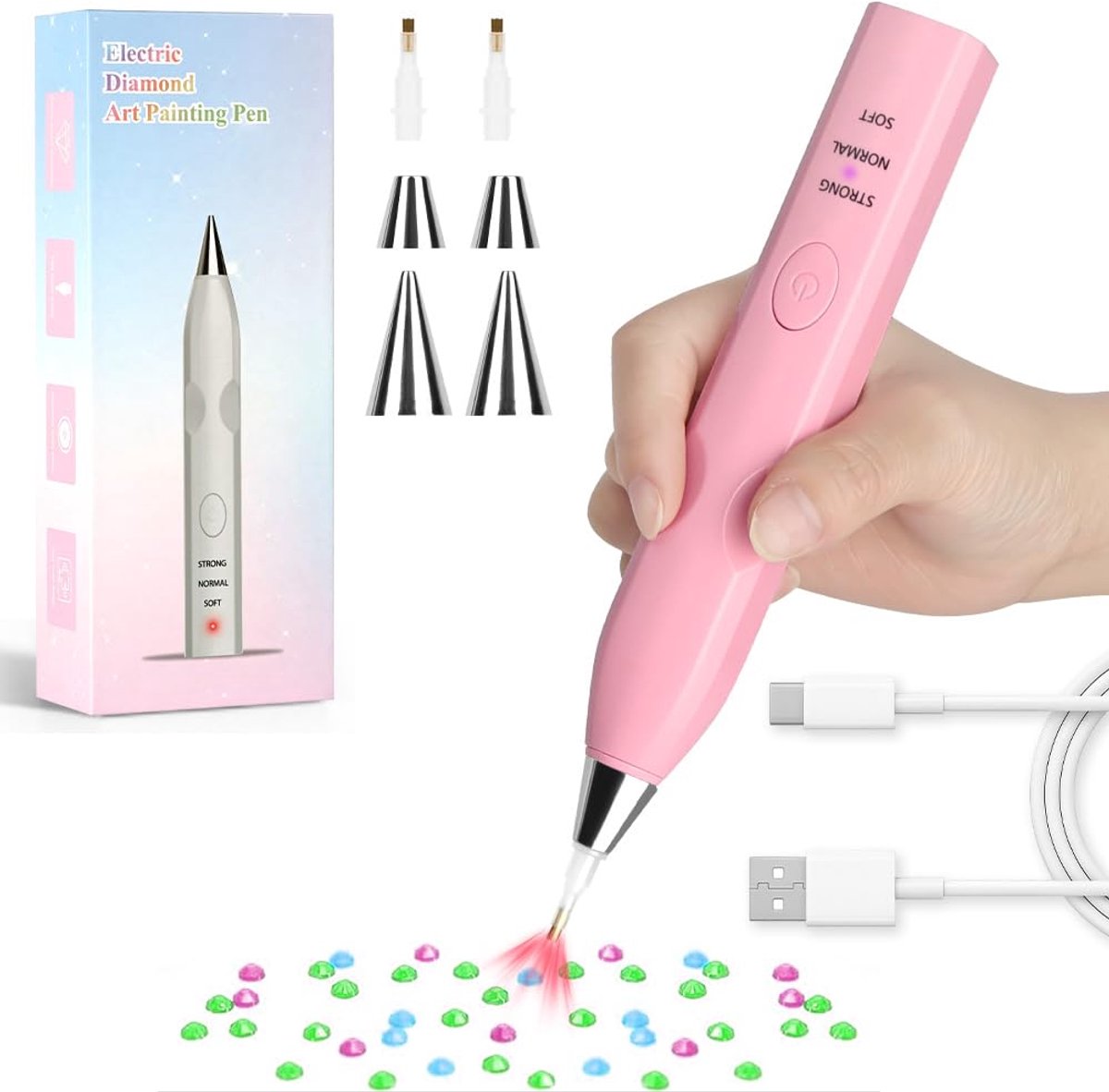 Dailygoods - Draadloze Diamantschilderpen met Vervangende Tips
