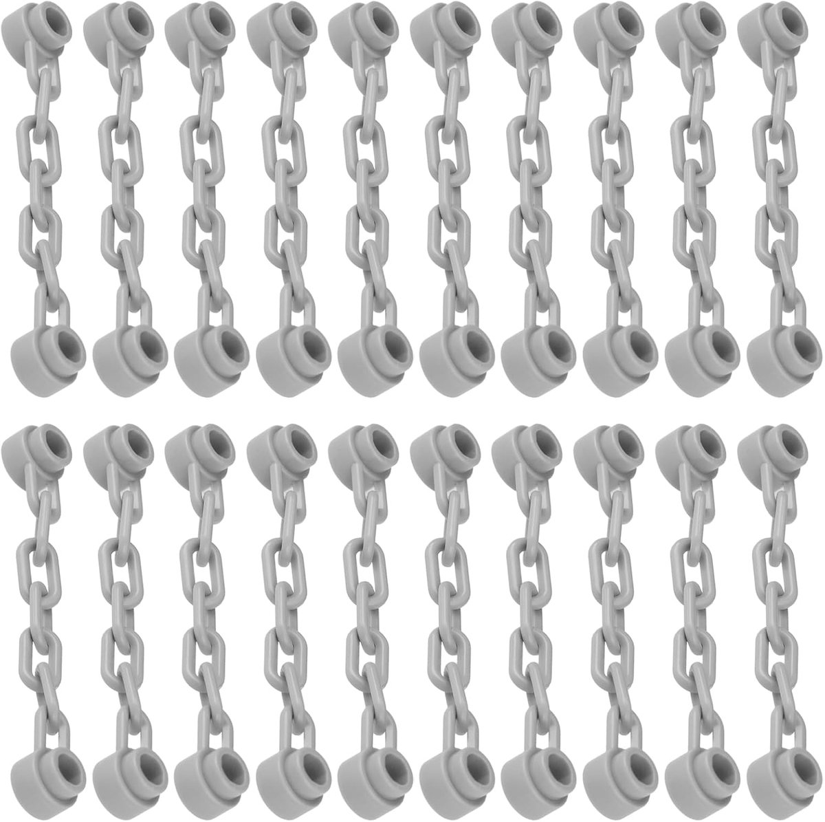 Dailygoods- Ketting 20 Stuks - 5-Link Ketting - Hoogwaardig ABS-Kunststof - Duurzaam - Grijze Kleur - Ideaal voor Bouwmodellen - Bouwketting
