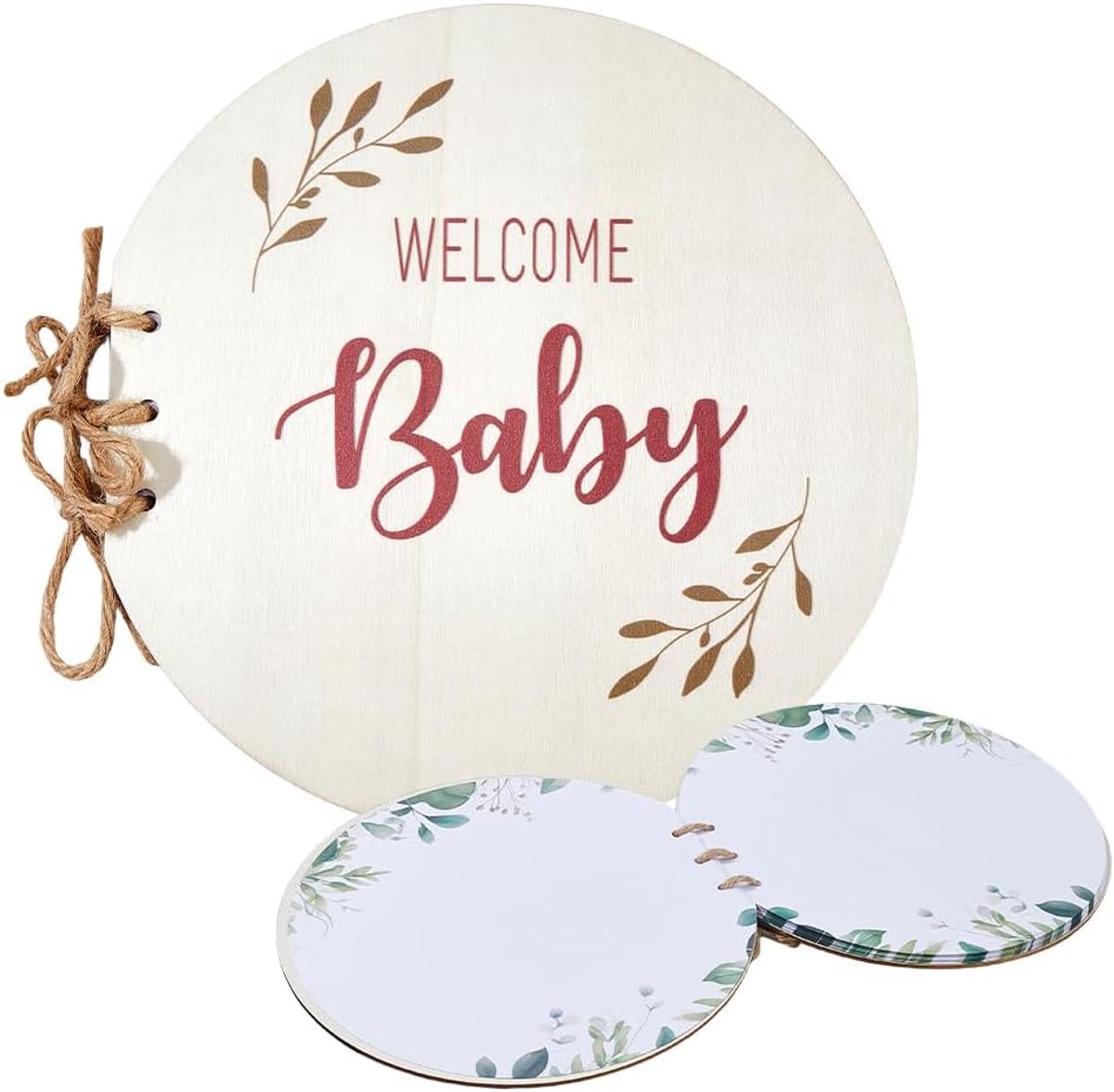 Dailygoods- Gastenboek uniek ontwerp - Gastenboek babyshower - Welkomstboek pasgeborenen - 35 pagina's - Compact formaat - Bloemenwitte achtergrond -