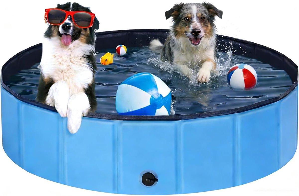 Hondenzwembad, Antislip, 80 x 20 cm, Verstevigd PVC, Kinderbadje voor Honden & Kinderen