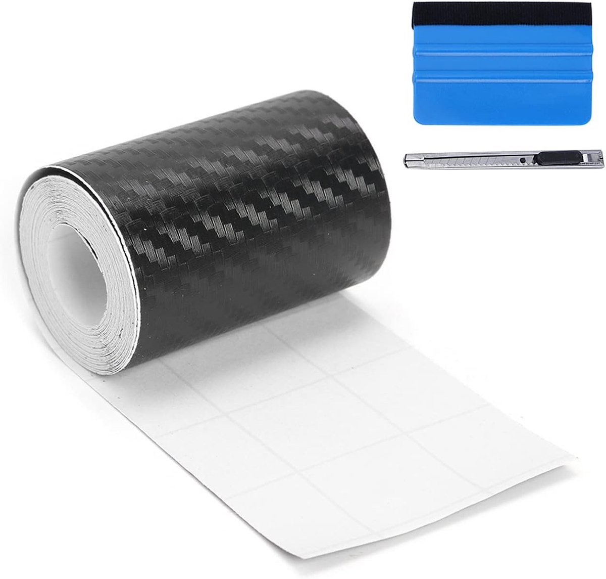 3D Carbon Zelfklevende Vinyl Folie Auto Zwart 5cm x 900cm