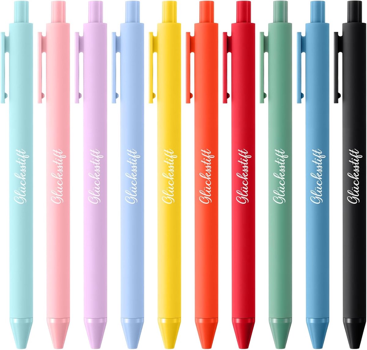 Dailygoods- Gelukspennen Set van 20 - Inspirerende Balpennen - Zwartschrijvend - Cadeau voor Examens/Kerst - Comfortabele Grip - Praktische Clip