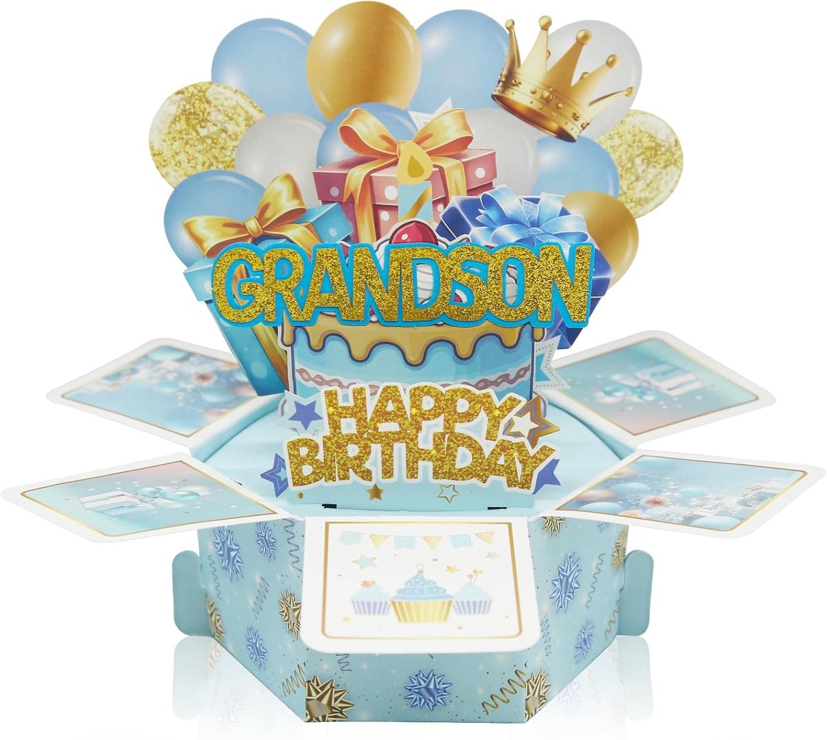 Dailygoods- Verjaardagskaart 3D - Opvouwbare Doos - Notitiekaart met Envelop - Ballondecoratie - Persoonlijke Berichten - Miniatuurfeestje - Feestkaar